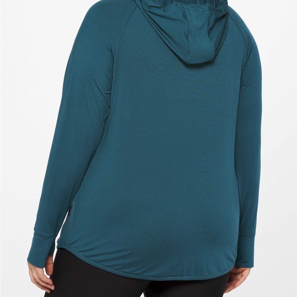 Teal Hooded Pullover with Pockets - Picture 3 of 7